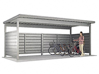 ヨド自転車置場 KWAタイプ 基本棟 2段壁仕様 一般地用