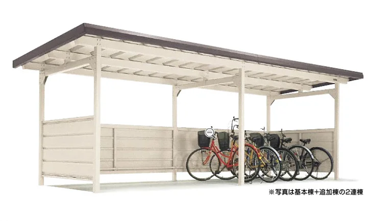 ヨド自転車置場 YOKCタイプ 連棟 豪雪地用-ヨドコウ - サイクルポート 