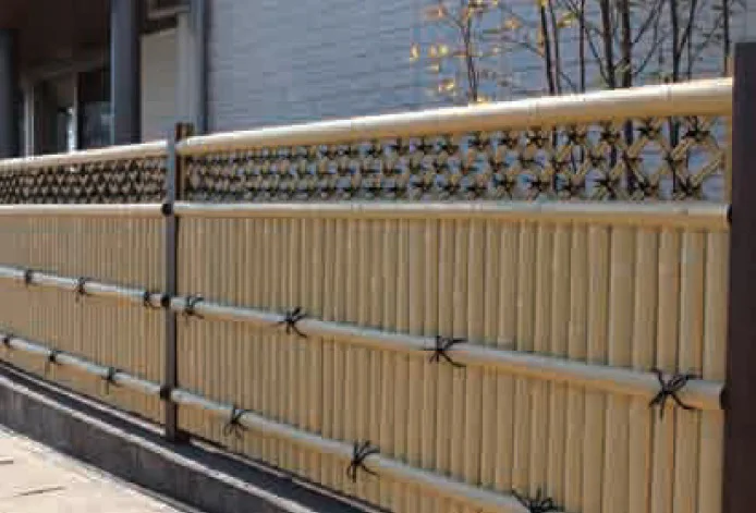 人工竹格子垣 人工竹縦二段斜格子垣(A) - エクステリア商品 和風庭園資材専門