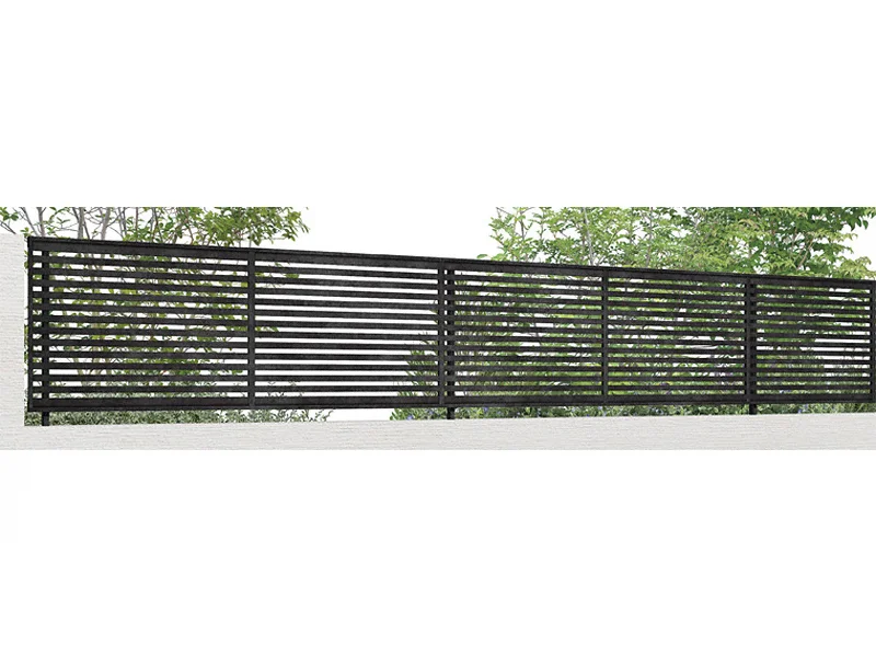 フェンスAA MR1型 横格子 ランダム メタル調-LIXIL - フェンス・柵・塀