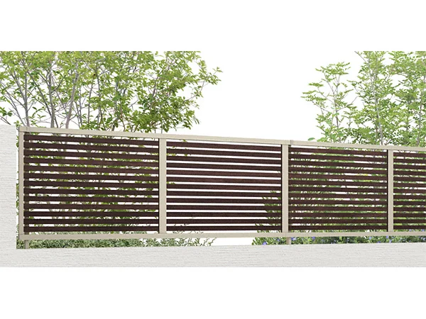 フェンスAB YS1型 横スリット1 複合色-LIXIL - フェンス・柵・塀なら