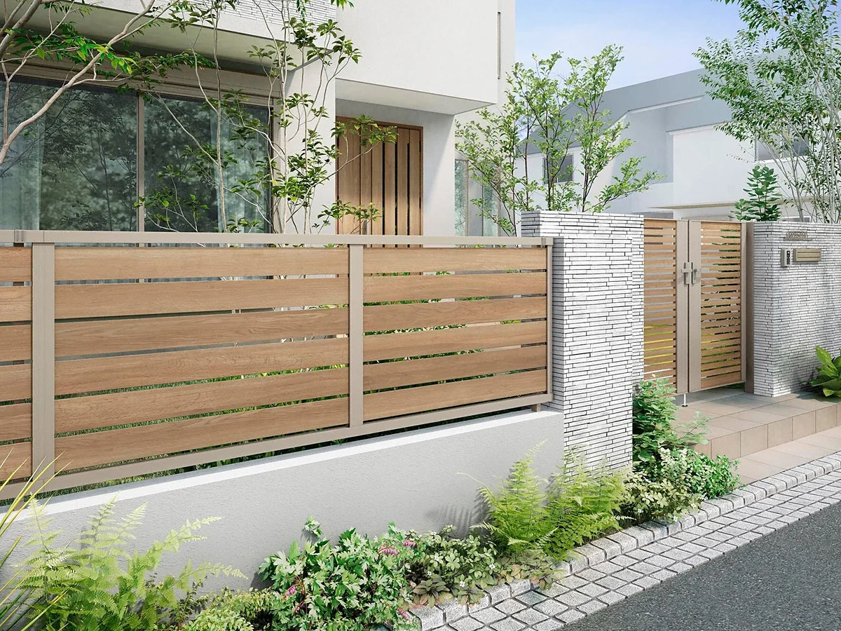 フェンスAB YS3型 横スリット3 複合色-LIXIL - フェンス・柵・塀なら