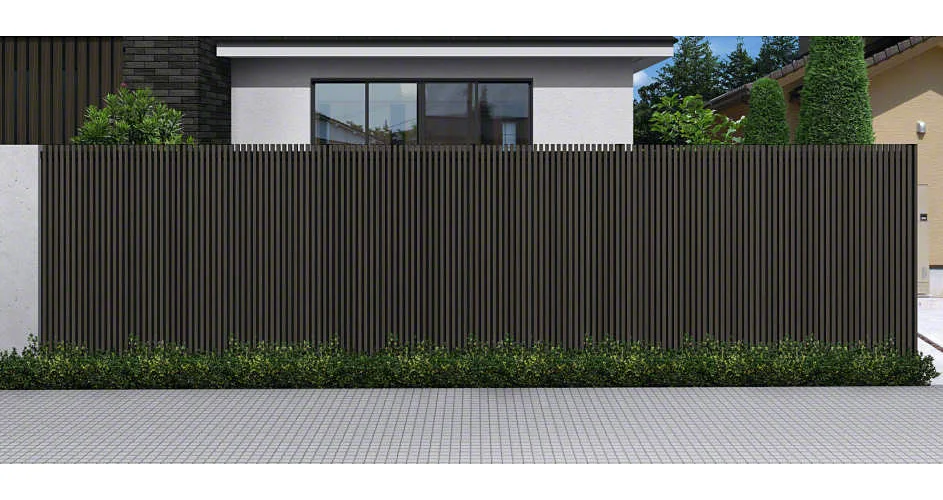 ガーデンスクリーン J.モダン2型 木調色-三協アルミ - フェンス・柵