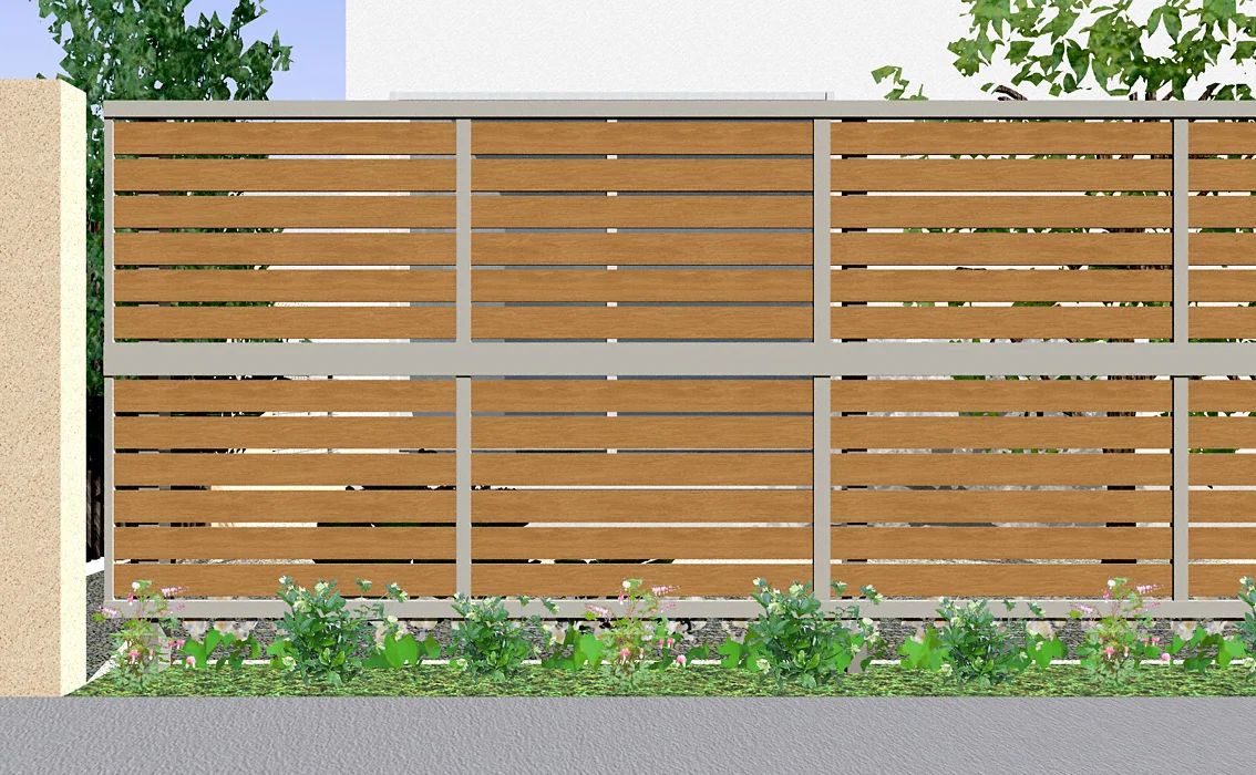 セレビューフェンス RP3型 2段支柱-LIXIL - フェンス・柵・塀なら