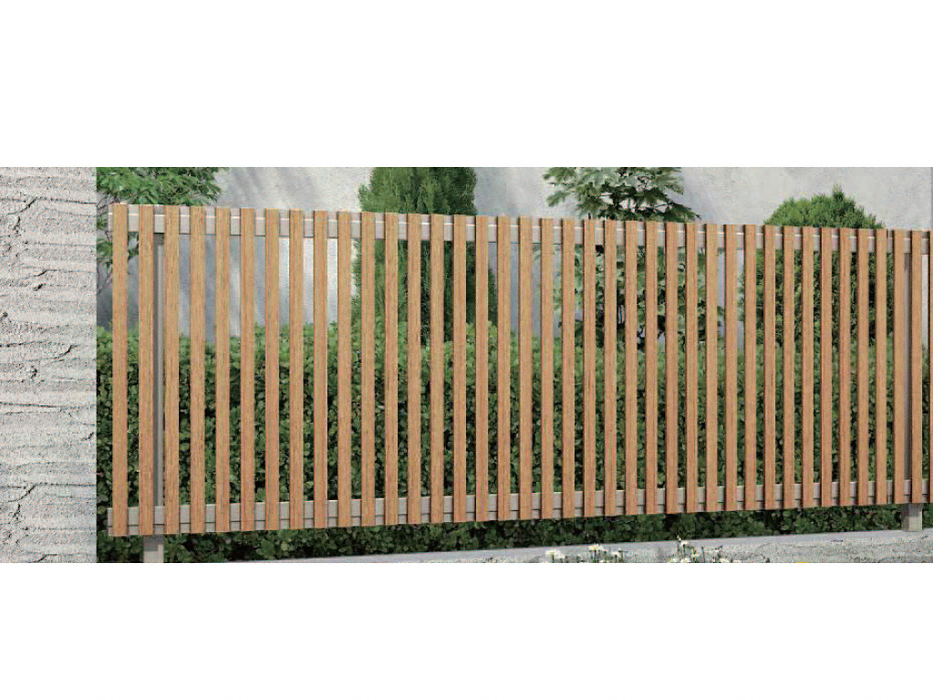 ルシアスフェンスH08型 縦板+細縦格子 複合色-YKKAP - フェンス・柵