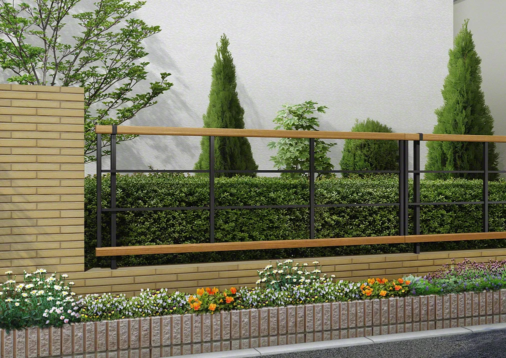 ルシアスフェンスH05型 横格子 複合色-YKKAP - フェンス・柵・塀なら