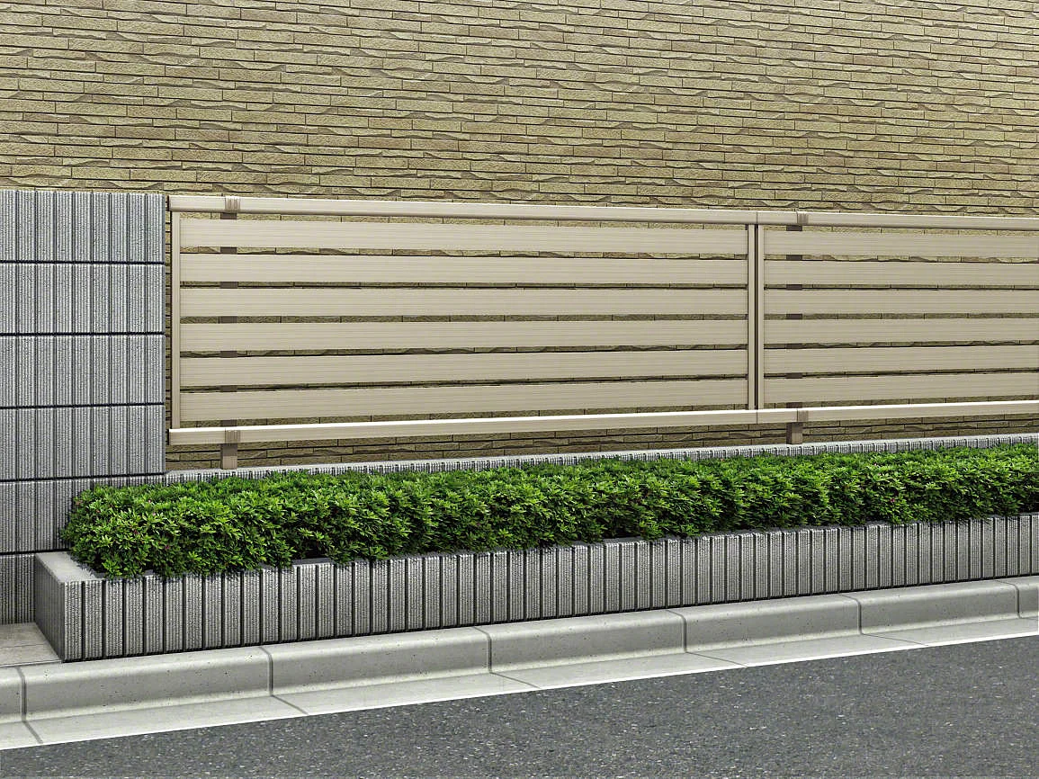 エクスラインフェンス23型 横半目隠し-YKKAP - フェンス・柵・塀なら