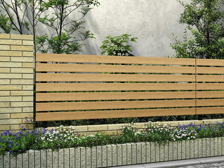 ルシアスフェンスH07型 横板 木調カラー-YKKAP - フェンス・柵ならエクスショップ