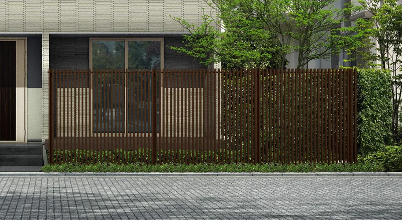 ルシアス スクリーンフェンスS02型 木調色-YKKAP - フェンス・柵なら 