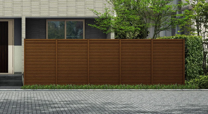 ルシアス スクリーンフェンスR02型 木調色-YKKAP - フェンス・柵・塀