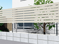 ルシアスフェンスH02型 横板格子 上段のみ設置 自立建て用