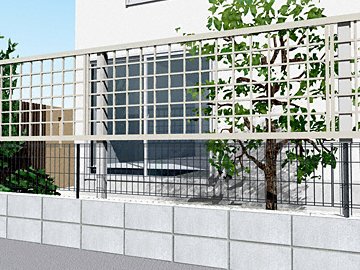 YKKAP�̃t�F���X �V���v���I�t�F���X�P�P�^ �䌅�i�q ��i�̂ݐݒu �������ėp