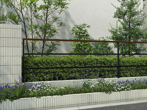 ルシアス フェンス Lite A03型 横格子2本 複合色-YKKAP - フェンス・柵