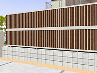 ルシアス フェンスTM1F型 たて目隠し 複合色 2段支柱 自立建て用