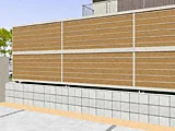 ルシアスフェンスF02型 横目隠し 複合色 2段支柱 自立建て用-YKKAP
