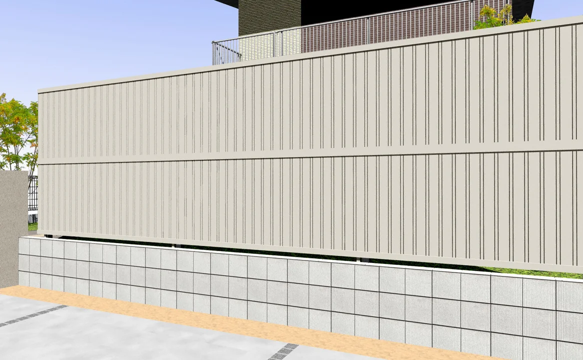 シンプレオフェンス6F型 たて目隠し 2段支柱 自立建て用-YKKAP