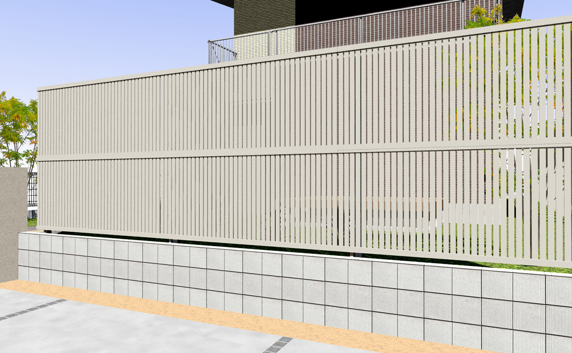 シンプレオ フェンスTS1型 たてスリット 2段支柱 自立建て用