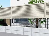 シンプレオフェンス5型 横目隠し 上段のみ設置 自立建て用-YKKAP 