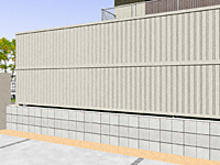 シンプレオ フェンスTM1型 たて目隠し 2段支柱 自立建て用