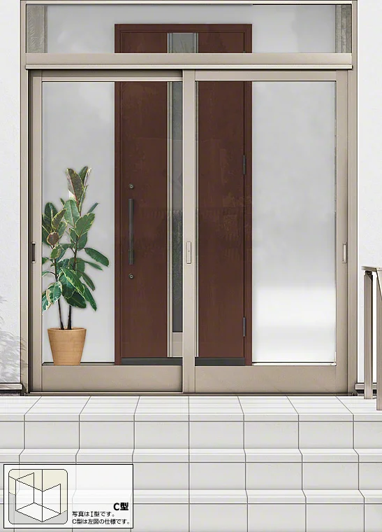 ツインガードⅢ レール付 Cタイプ-LIXIL リクシル（トステム） - 風除