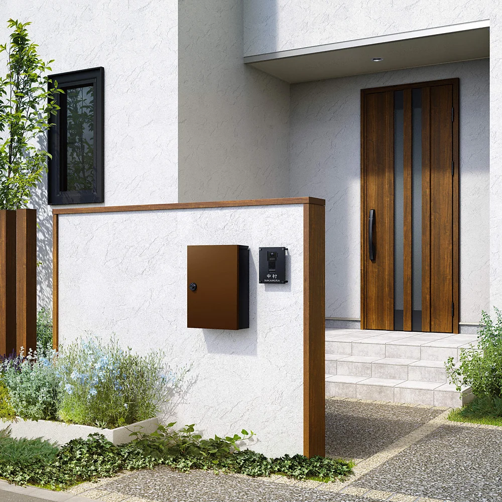 機能ポール YKKap シンプレオポストユニット 1型 照明なし本体 T10型ポスト（複合色） セット イメージ：H2+4F HMB-1 機能門柱 無料☆特典付門柱 機能ポール YKKap シンプレオポスト