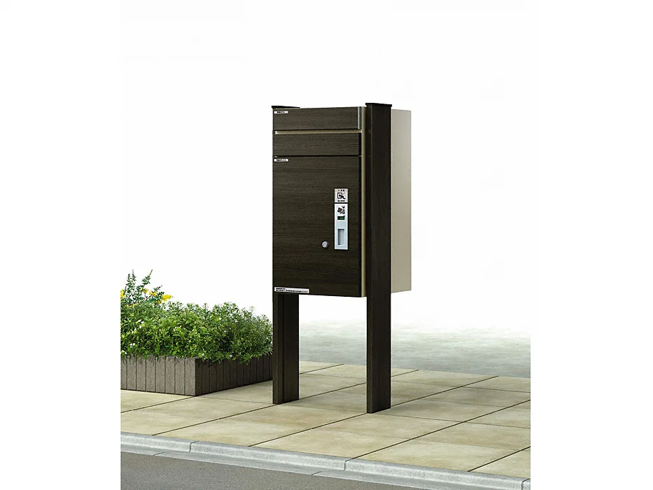 ルシアス 宅配ポスト1型 前入れ・前出し 木彫色柱-YKKAP - ポスト