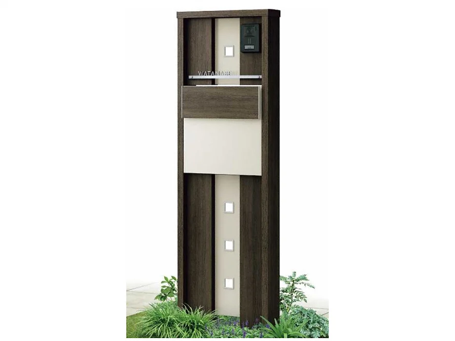 門柱 ポスト 宅配ボックス YKK YKKap ルシアスポストユニット KA01型 表札灯タイプ 本体 複合色 ピタットKeyシステム ルシアス宅 ルシアスポストユニット KD01型-YKKAP - ポスト・門柱・宅配ボックス