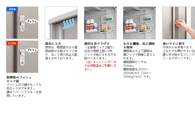 シンプリー 一般型 1520×515×1603-MJX-155D - イナバ 物置・収納・屋外倉庫