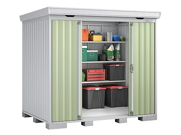 【ヤ取終了6/16】≪T260ジ-③≫ 屋内用 中型物置 幅2210x奥行1790 3枚引戸 イナバ物置フォルタシリーズ? レンタル倉庫 室内使用/分解保管 現状品 ヤ取終了6/16】≪T260ジ-③≫ 屋内用 中型物置 幅2210x奥行1790 3枚