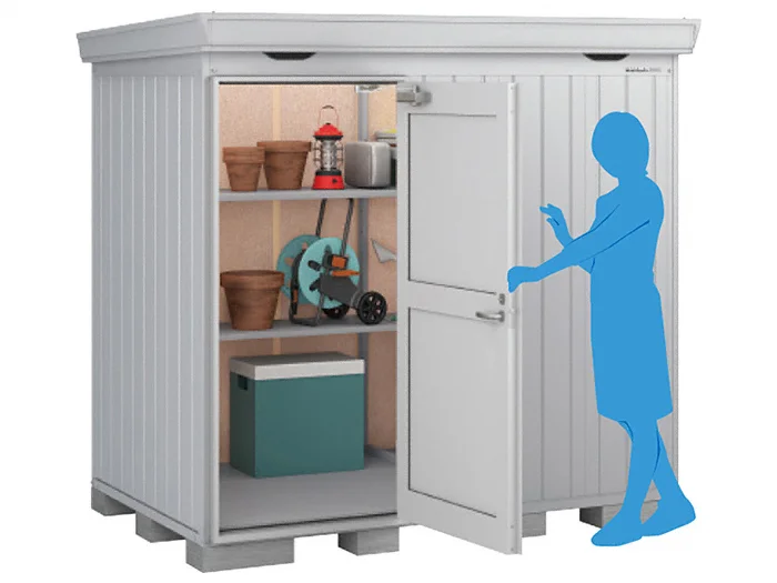 イナバ物置  FORTA+ フォルタプラス 扉タイプ スタンダード プラチナシルバー [♪▲] 九州限定]イナバ物置 FP-2218ST 多雪型 FORTA+ フォルタプラス 扉