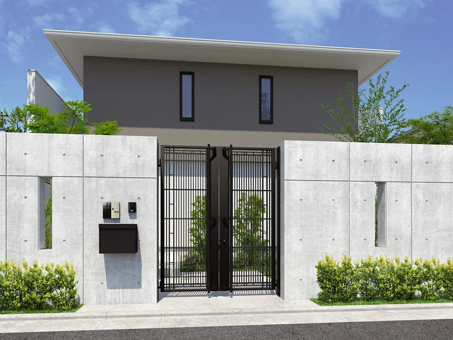 鋳物門扉 ジオグランテ1型 両開き-三協アルミ - 門扉ならエクスショップ