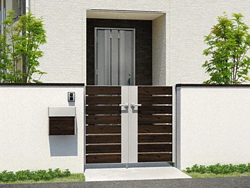 フレイナ門扉 Y2型 両開き-三協アルミ - 門扉ならエクスショップ 