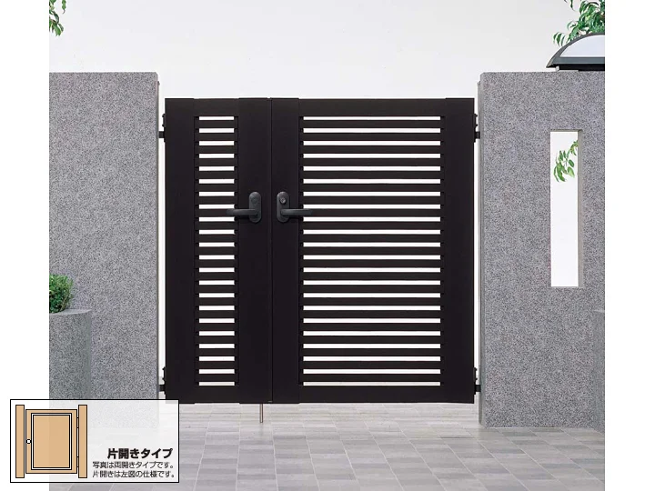 エクジス門扉R1型 片開き-LIXIL リクシル(新日軽) - 門扉ならエクス