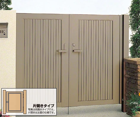 クレディ門扉 7型 たて目隠し 片開き 高尺タイプ-四国化成 - 門扉なら 