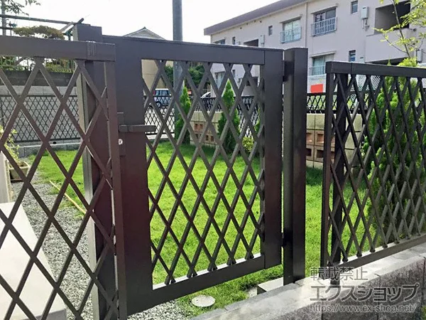 門扉 ライシス8型 ダイヤ格子 片開き 08-12 柱使用 W800×H1200