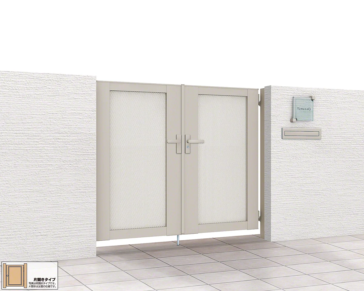 ライシス門扉 12型 パンチパネル 片開き-LIXIL(TOEX) - 門扉ならエクス