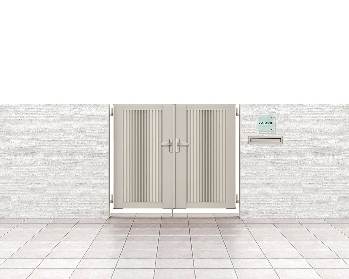 玄関扉　120×60×4 アルミ　LIXIL　ライシス門扉3型 ライシス門扉 6型 たて目隠し 両開き-LIXIL - 門扉ならエクスショップ