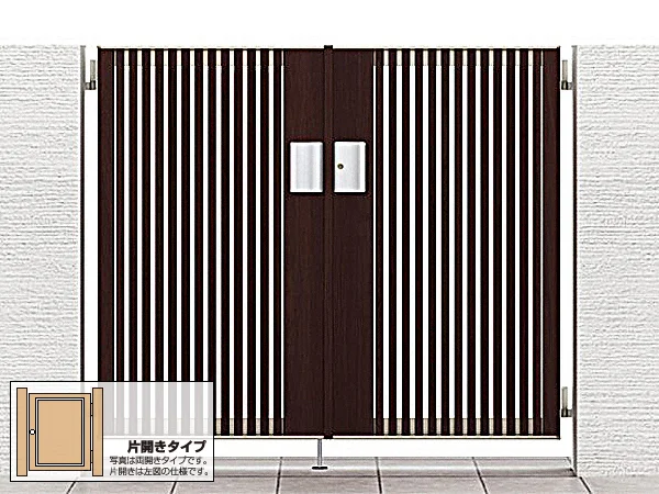 開き門扉AB ウッディTS1型 片開き 柱使用-LIXIL(TOEX) - 門扉なら