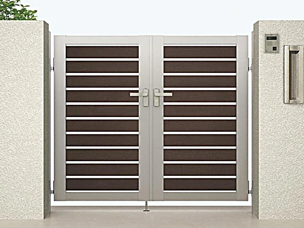 iz！開き仕立て 開き門扉AB ウッディYS3型 両開き 柱使用-LIXIL(TOEX) - 門扉なら