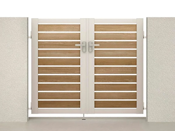 開き門扉AB ウッディYS3型 両開き 柱使用-LIXIL(TOEX) - 門扉なら