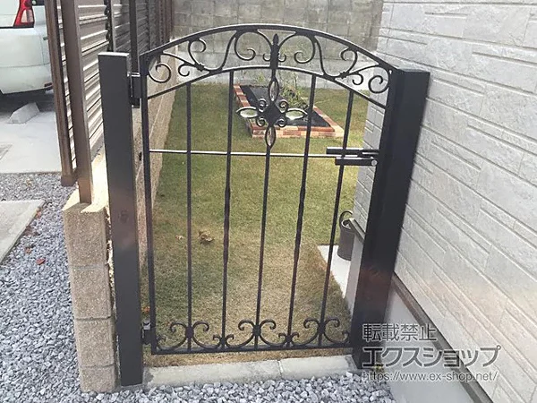 鋳物門扉 LIXIL リクシル TOEX ラフィーネ 3型 両開き 柱使用 07-10 扉1枚寸法700×1,000 本体・取っ手(取手)セット ガーデン DIY 塀 壁 囲い 境界 無料☆特典対象 鋳物門扉 LIXIL リクシル TOEX ラフィーネ 2型 片