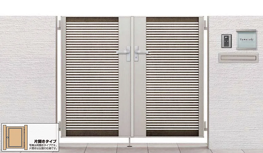 ジオーナ門扉 B1型 片開き マテリアルカラー-LIXIL(TOEX) - 門扉なら