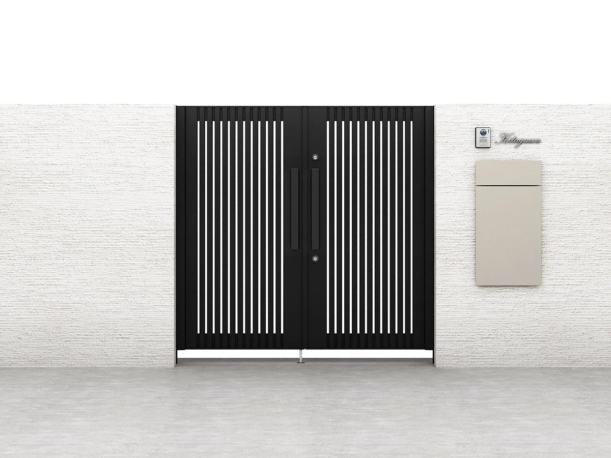 門扉 リクシル 開き門扉AA TS1型 縦桟 片開き 08-12/08-14/08-16 柱使用 W800×H1200/1400/1600mm LIXIL 開き門扉 リフォーム 門扉 リクシル 開き門扉AA TS1型 縦桟 両開き 07-12⁄07-14 埋込