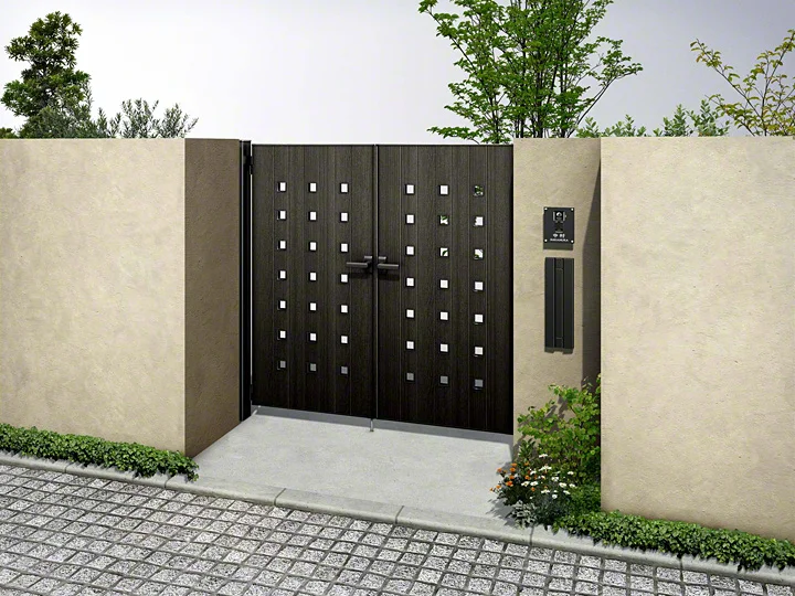 両開き門　　アルミ製　　鍵は無し 両開き門 アルミ製 鍵は無し