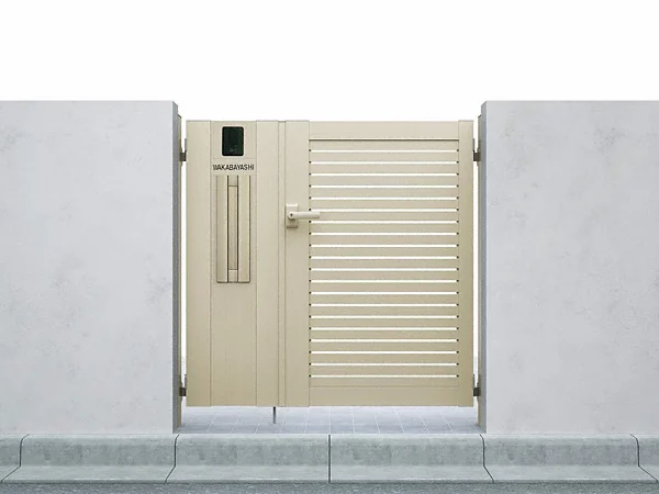 形材門扉 YKK YKKap シンプレオ門扉S1型 折戸 4枚折戸セット 門柱仕様 09-10 折戸寸法 3600×1000 打掛錠1型 本体・取っ手(取手)セット ガーデン シンプレオ 門扉 YS1型 横スリット 片開き-YKKAP - 門扉ならエクスショップ