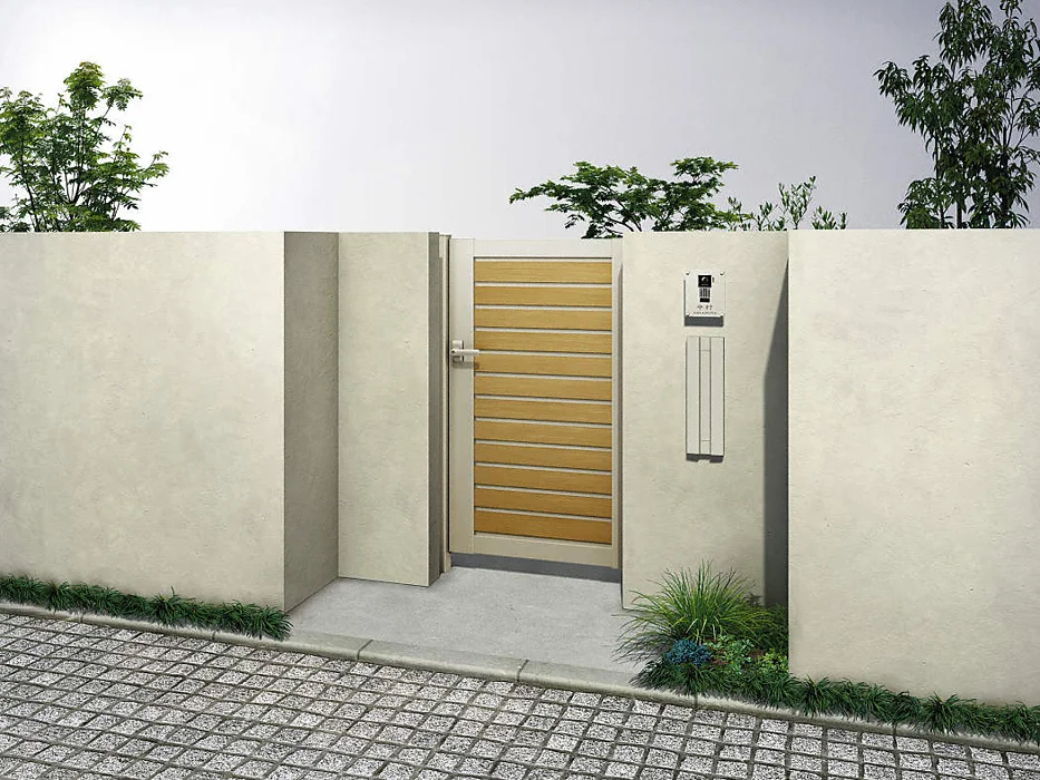 ルシアス 門扉 YM1型 横目隠し 片開き 複合色-YKKAP - 門扉ならエクス