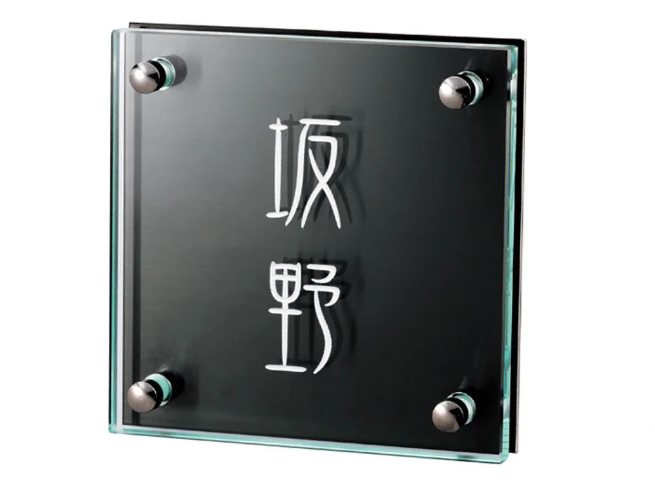 クリアーガラス(白文字）＆ステンレスブラック GPL-362K-GPL