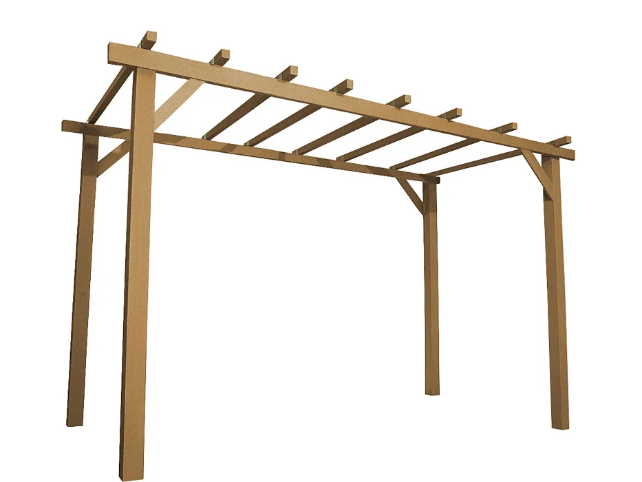 タカショー ECAW-155KD エバーエコウッドパーゴラ 1.5間×5尺 デッキ取付仕様 片柱タイプ ホワイト