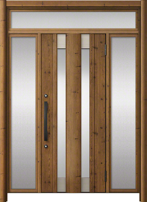 リシェント3 C14N型 アルミ仕様(木目調) 両袖ランマ付 アイリッシュパイン 標準幅×標準高さ -玄関ドアならエクスショップ