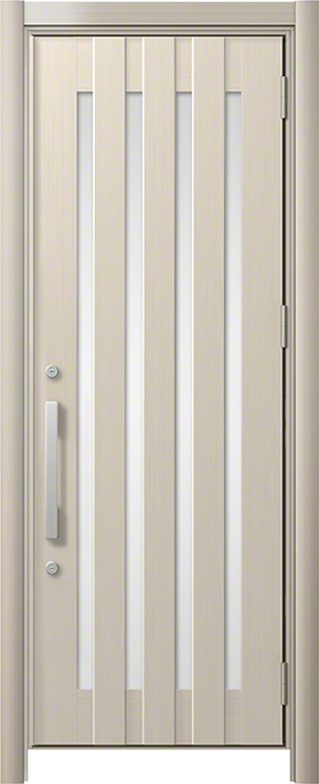 LIXIL　リシェント　リフォーム玄関ドア　アルミ仕様C17N型　親子ランマ付き　アルミ色　標準工事込み - 1